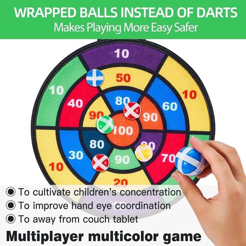moopok Magnetic Dart Board for Kids-12Magnetic Dart/Sticky Balls Or 2 Toy Gun+40 Foam Dart.Indoor/Outdoor Kids Games and Party Games,Christmas Birthday Gifts Toys for 3-12 Year Old Boys - Image 5